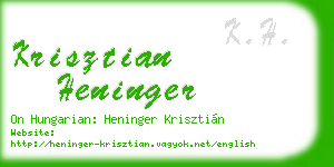 krisztian heninger business card