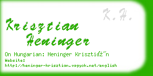 krisztian heninger business card